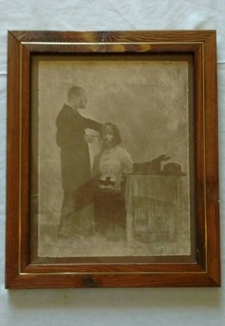 Vintage R Hendrickson Framed Photo Print Woman at Doctor 4