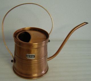 Vtg 70s Copper Watering Can Signed Sks Design
