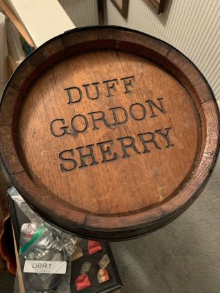 Vintage Wood Duff Gordon Sherry Barrel Sign Wooden Wall Advertising Solid Oak