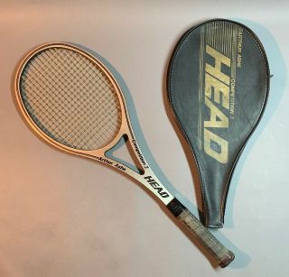 Vintage Amf Head Arthur Ashe Competition Tennis Racquet W/ Cover 4 1/4l