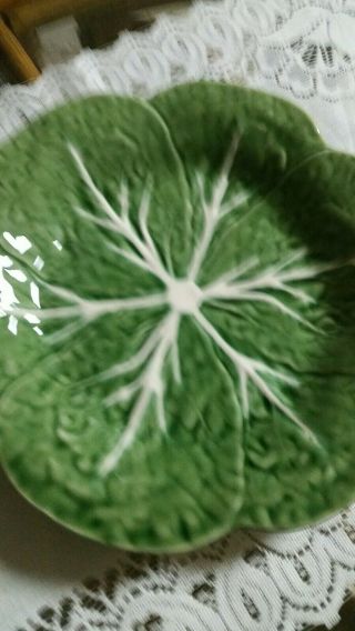 Vintage Bordallo Pinheiro Green Cabbage Lettuce Leaf Salad Plate Platter