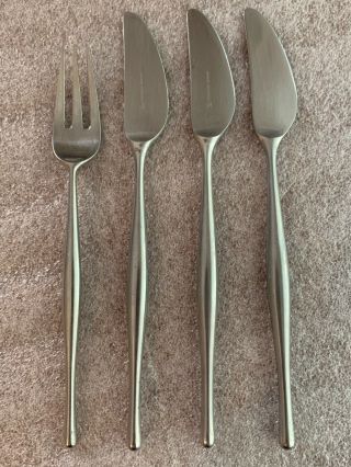 Lauffer Design 3 Norway Three Knifes One Fork.  Vintage Mod Mid Century