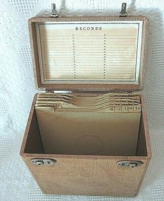 Vintage 1940 ' s - 50 ' s 78 rpm Records Carrying Case With Dividers 4