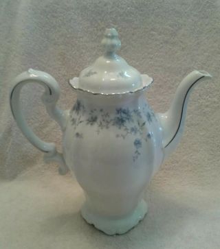 Vintage Johann Haviland Blue Garland Coffee Tea Pot Server Bavaria Germany