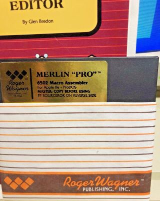 Merlin Pro - 8 Bit Assembly Programming for Apple II Also Sourcerer - Disk,  Book 3