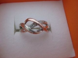 Vintage White And Rose Gold Diamond Twist Ring