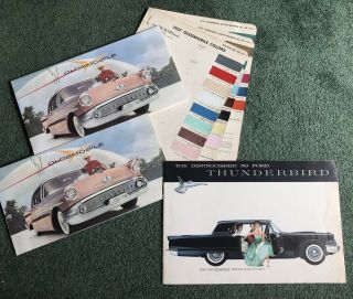 57 Olds 59 Ford Thunderbird Dealership Brochures 57 Olds Color Charts Vintage