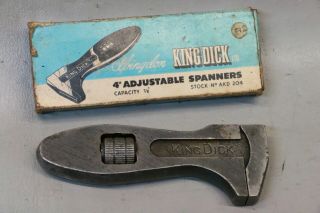 Vintage Tool 4 Inch King Dick Adjustable Wrench Boxed