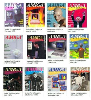 Vintage Amiga World Magazines 12 Rare Issues 1986 - 7,  In