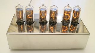 In - 8 - 2 Nixie Clock With Stainless Steel Case (6 Nos Nixie Tube - Desk Clock)