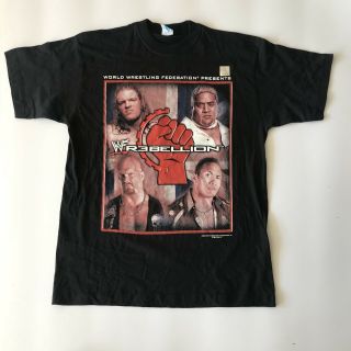 Wwf Rebellion 2000 Uk Vintage T - Shirt Medium Brand - Wwe Triple H Stone Cold