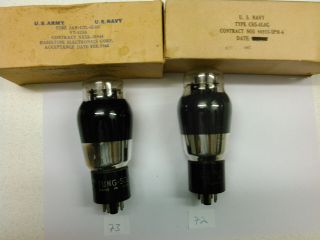 Vintage Matched Pair (1) Tung Sol (1) Sylvania 6l6g Vacuum Tubes Wwii 1944 1942