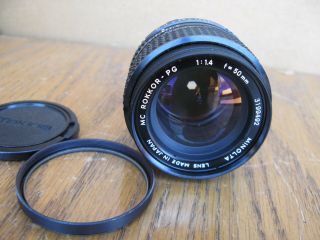 Minolta Mc Rokkor Pg 50mm F1.  4 Fast Prime Lens 1 Noreserv
