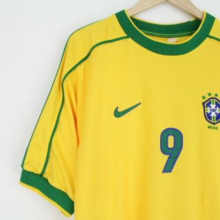 Vintage Nike Brasil Brazil 1998 2000 Ronaldo Football Soccer Jersey Shirt L 4524 3