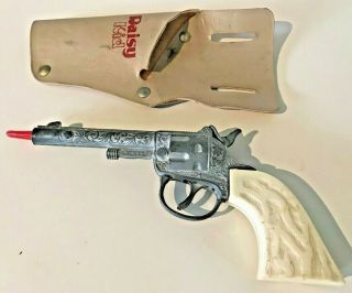 Vintage Hubley Toy Cap Gun With Daisy Kid Holster Action Western Cowboy