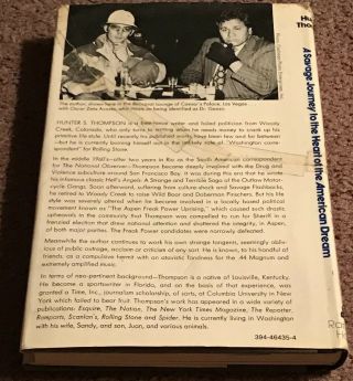 Fear And Loathing In Las Vegas by Hunter S Thompson First Edition Book RARE 6