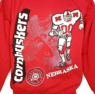 Nebraska Huskers Football Sweatshirt Vintage 90s Cornhuskers Made In Usa Large