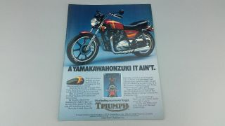 1983 Triumph Tsx " Yamakawahonzuki " Motorcycle Photo Vintage Print Ad