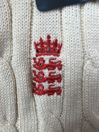 England Cricket,  Player Issue,  Vintage,  Admiral Long Sleeved 100 Wool Jumper XL 3