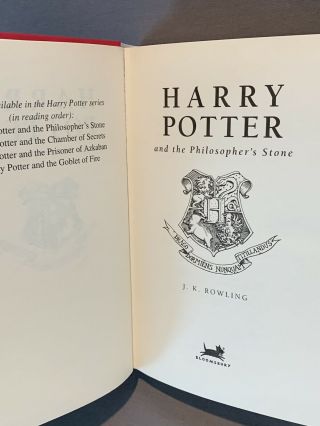 1st Large Print Edition,  1st Print,  UK Harry Potter and the Philosopher ' s Stone 5
