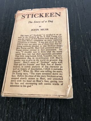 Stickeen The Story Of A Dog By John Muir 1909 31st Printing Hc W/ Dj