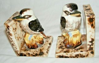 Vintage Pottery Kookaburra Bookends,  Grace Seccombe Style Maybe Japanese