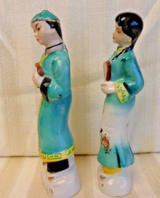 Set of 2 Vintage Ceramic Asian Woman And Man Figurines Made in Japan 2