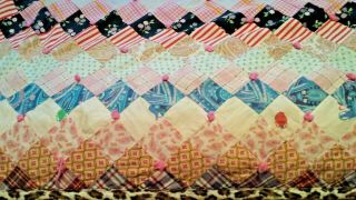 Vtg Patchwork Quilt Handmade 80 x 94 Full Double Very 6