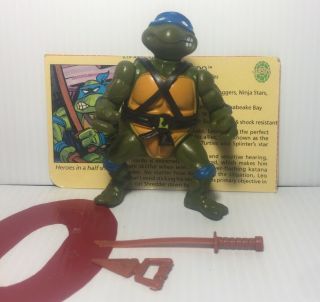 Teenage Mutant Ninja Turtles Leonardo Figure 1988 Vintage Playmates Hard Head