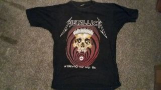 Metallica Vintage In Vertigo We Will Be 1990 Tour T Shirt