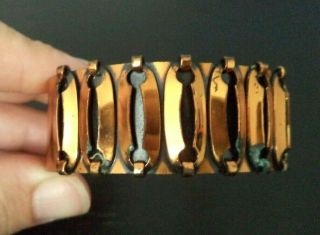 Stunning Vintage Estate Mcm Copper Sz 6 3/4 Cuff Bracelet 5421t