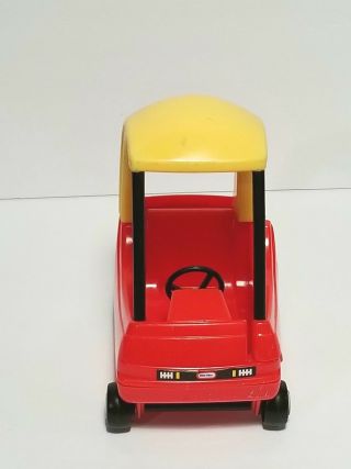 Little Tikes Cozy Coupe Red Yellow Toy Car 6 " Tall Miniature Doll House Vintage