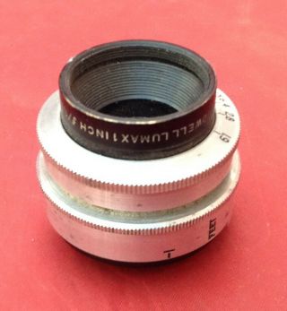 Vintage C Mount Bell & Howell Lumax 1 Inch F/1.  9 Cine Lens For 16mm Camera (nr)