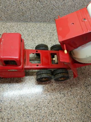 Vintage Tonka Red Concrete Cement Mixer Truck Mount Minn.  Parts 6