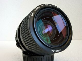 Minolta Md Zoom 35 - 70mm F/3.  5 Lens & Hood - One Owner - Near