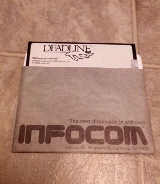 Infocom Deadline - 5.  25 " Floppy Disk For Dos
