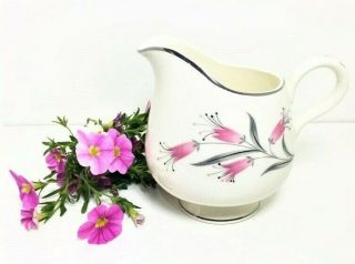 Vintage Homer Laughlin Creamer Pattern Ry356 Pink Gray Silver Porcelain China