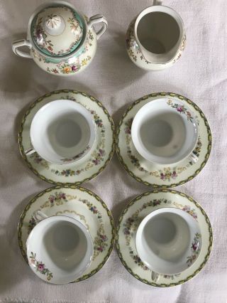 Vintage Noritake Tea Set,  Includes 4 Teacups And Saucers And A Sugar And Creamer