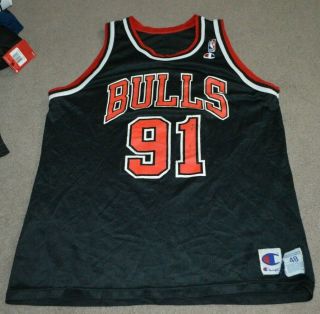 Vtg Dennis Rodman Chicago Bulls Champion Nba Basketball Jersey 48