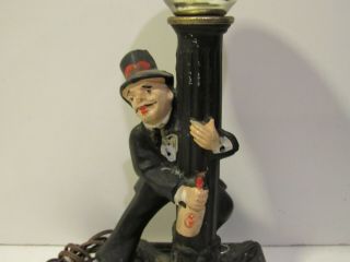 Drunk Man On Lamp Post Charlie Chaplin Metal Lamp Vintage With Music Box