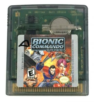(g631) Authentic Vintage Nintendo Game Boy Color Gbc Bionic Commando Elite Forces