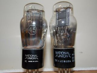 National Union Type 45 Vacuum Tubes Matched And Guaranteed