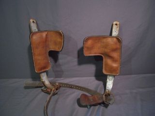 Vintage Climbers Bell System Lineman Pole Tree Climbing Gaffs Spikes 2