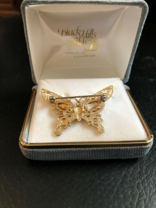 Black Hills Co 10k Vintage Gold Butterfly Pin - 4.  7g - 2 X 1 Inches