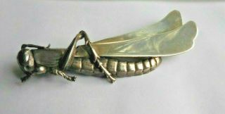Vintage Sterling Silver Grasshopper Insect Pin,  Great Falls Metal Gfmw
