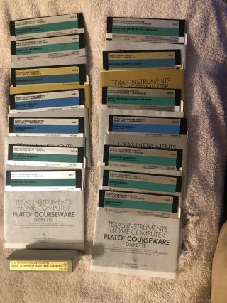 Ti - 99/4a Plato Courseware.  Cartrige And Disks