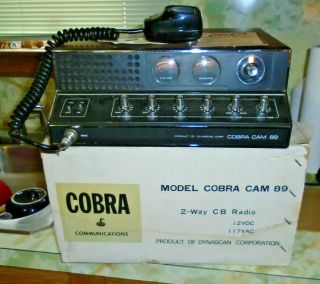 Vintage,  Cobra Cam 89,  2 Way Cb Radio Base Station,  W/ Box,  Powers Up,  Japan