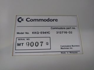 Commodore Amiga Custom Colored Keyboard Model KKQ - E94YC SN MT - 9007G 6