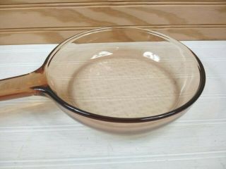 Vintage Corning Ware Visions Skillet Amber Glass 7 Inch Waffle Bottom Frying Pan 3