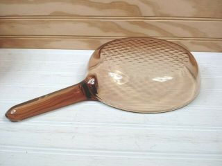 Vintage Corning Ware Visions Skillet Amber Glass 7 Inch Waffle Bottom Frying Pan 4